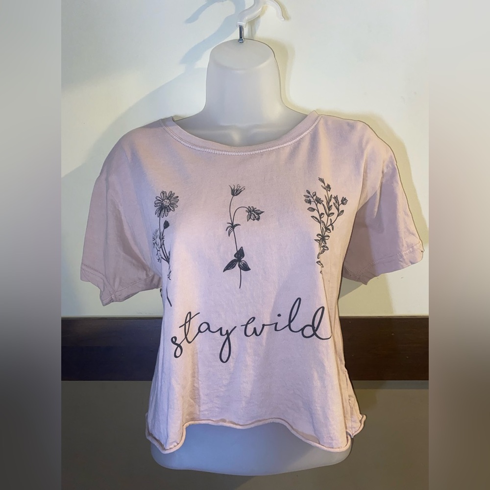Pink Graphic Crop Top